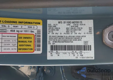 2023 Ford Bronco Sport Outer Banks from USA, damaged, VIN 3FMCR9C66PRD65764